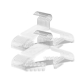 Broekhangers 30 stuks met draaibare haken | Transparant | 40,6x22,5 cm