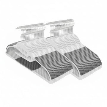 Kunststof kleerhangers 50 stuks met U-vormige opening | Wit-grijs | 41,5x0,5x22,5 cm