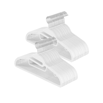 Kunststof kledinghangers 50 stuks met opening | Wit | 41x22 cm