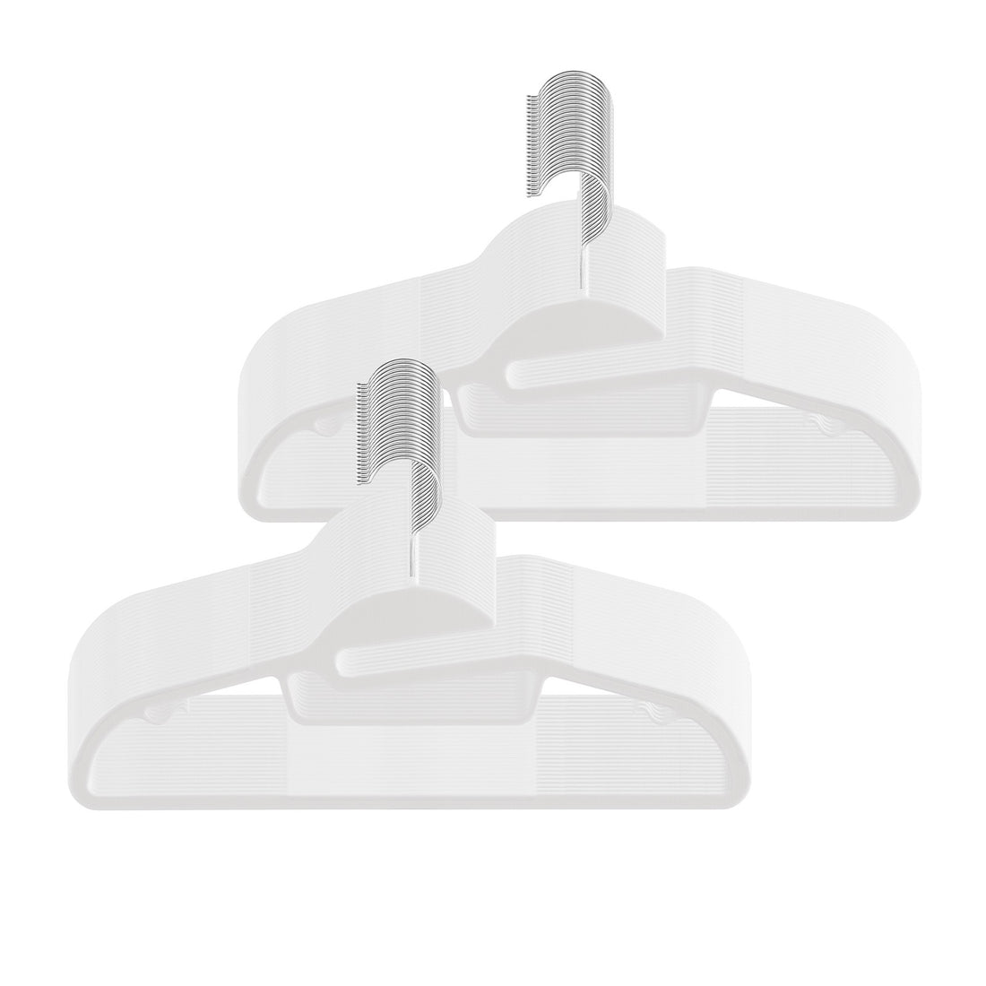 Kunststof kledinghangers 50 stuks met opening | Wit | 41x22 cm