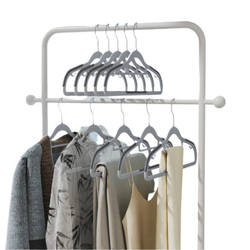 50-delige set kledinghangers van kunststof - 42 cm - grijs