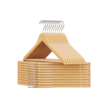 20 houten kleerhangers van esdoornhout - set van 20 - 44,5 x 23 x 1,2 cm