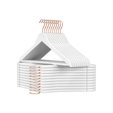 Houten kleerhangers, 20 stuks, wit, 44,5 x 1,2 x 23 cm