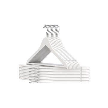 Kledinghangers van berkenhout - wit - 43 x 21 x 0,8 cm
