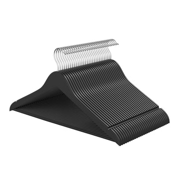 Houten kledinghangers 30 stuks | Zwart | 42,9x21 cm