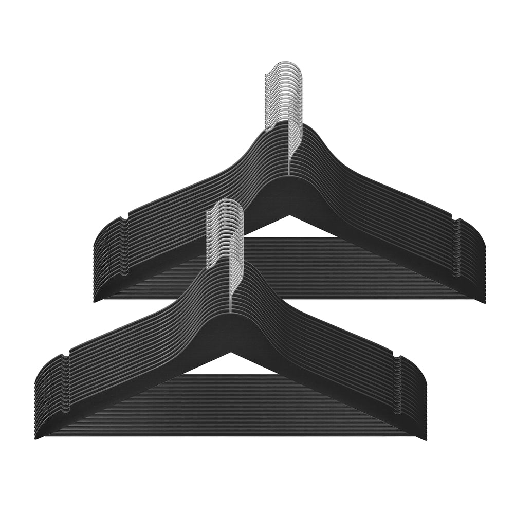 Houten kledinghangers 30 stuks | Zwart | 42,9x21 cm