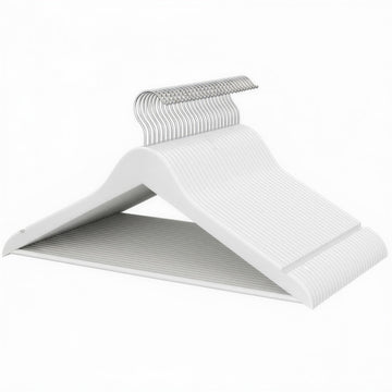 Set van 30 houten broekhangers | Wit