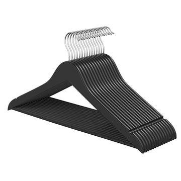Houten broekhangers 20-delige set | Zwart