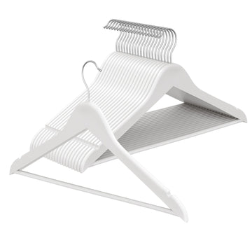 Houten kledinghangers 20 stuks | Wit
