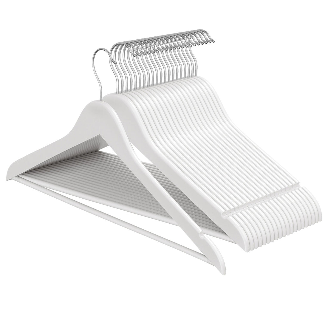 Houten kledinghangers 20 stuks | Wit