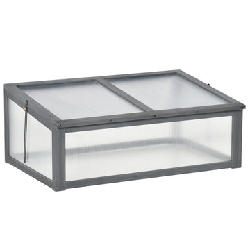 Mini-kas voor tuin met transparante panelen | Kleur: Grijs | Afmetingen: 65x100x40 cm