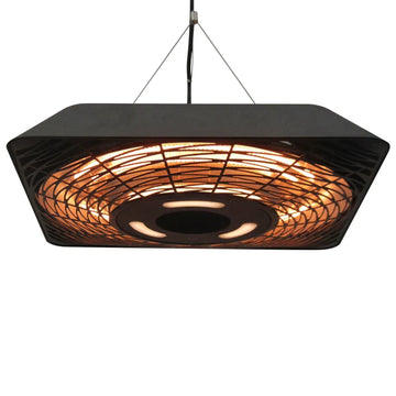 Elektrische plafondverwarmer - Terrasverwarmer | Kleur: Zwart | Afmetingen: 45x45x10 cm