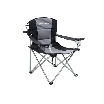 Campingstoel met gewatteerde zitting | Zwart | 68x101x106 cm