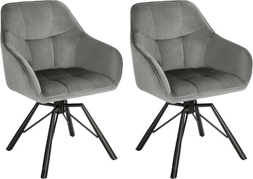 Draaibare eetkamerstoelen met armleuningen 2 stuks | Donkergrijs | 58,5x54,5x82,5 cm
