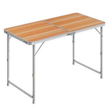 Opvouwbare campingtafel verstelbaar | Licht eiken | 60x120x55/62/70 cm