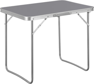 Opvouwbare campingtafel met draaggreep van aluminium en MDF | Grijs | 70x50x60 cm