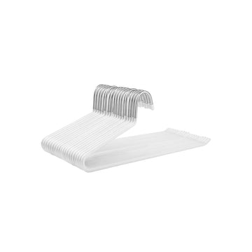 Broekhangers - set van 20 metalen kleerhangers met clips - wit - 38 x 13 cm