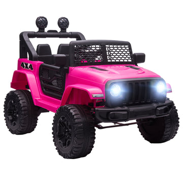 Kinder elektrische auto met afstandsbediening 12V, roze | Kleur: Roze | Afmetingen: 65x100x72 cm