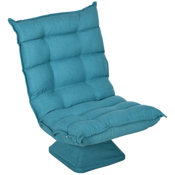 360° draaibare vloerstoel met verstelbare rugleuning | Kleur: Blauw | Afmetingen: 62x70x95 cm