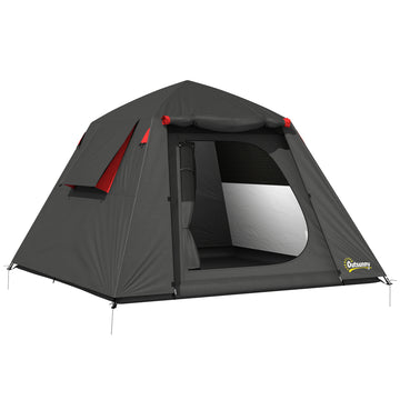 Campingtent 2 personen 3000 mm waterdicht | Kleur: Donkergrijs | Afmetingen: 210x210x150 cm