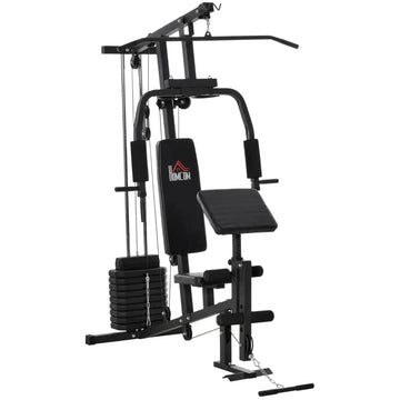 Multi-gym krachtstation - Fitnessstation voor thuis | Kleur: Zwart | Afmetingen: 108x148x207 cm