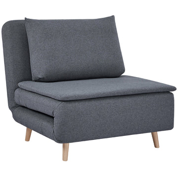3-in-1 slaapstoel - Fauteuilbed met verstelbare rugleuning | Kleur: Grijs | Afmetingen: 95x90x80 cm