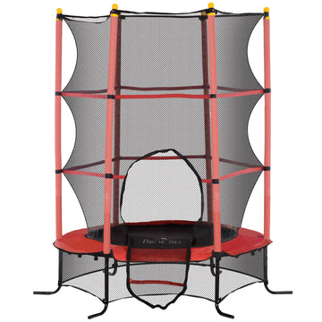 Kindertrampoline met veiligheidsnet | Kleur: Rood | Afmetingen: 163x163x190 cm