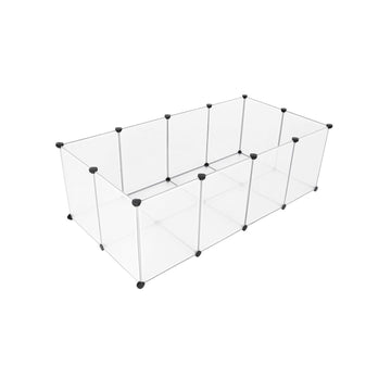Knaagdierenren voor cavia, hamster en konijn - transparante panelen - 143 x 73 x 46 cm