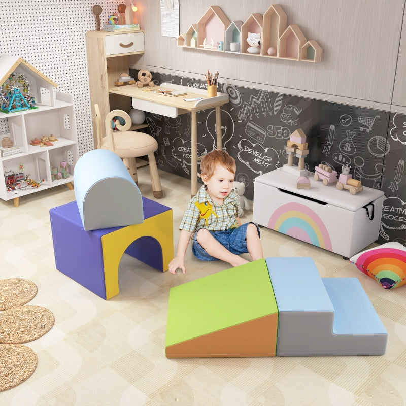 Zachte bouwblokkenset voor kinderen - 4-delig | Kleur: Multicolor | Afmetingen: 50x150x39 cm
