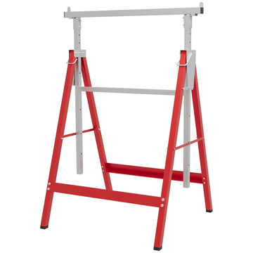 Telescopische schragen, set van 2 | Kleur: Rood en grijs | Afmetingen: 58x68x80 cm