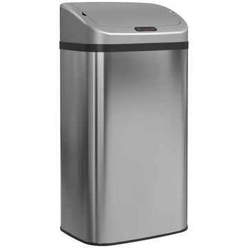 48L Sensorafvalbak met automatische vergrendeling | Kleur: Zilver | Afmetingen: 33x25x69 cm