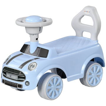 Kinderauto loopauto met claxon | Kleur: Lichtblauw | Afmetingen: 25x53x35 cm