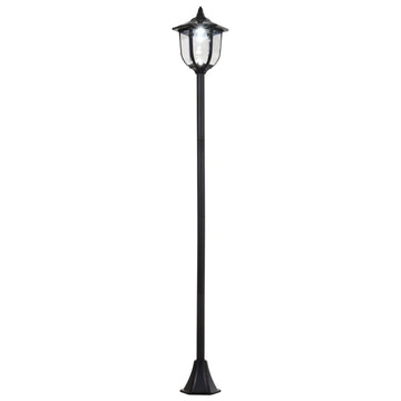 Solar tuinlamp met vlameffect - 6 LED's | Kleur: Zwart | Afmetingen: 26.5x26.5x177 cm