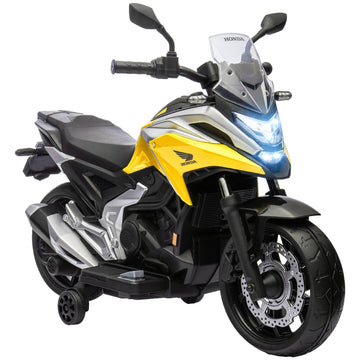 Elektrische kindermotor Honda voor 3-6 jaar | Kleur: Geel | Afmetingen: 46x107x75 cm