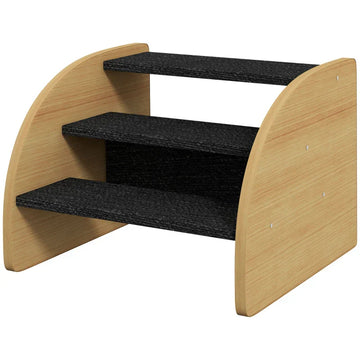 Hondentrap met 3 treden - Huisdiertrap | Kleur: Eiken | Afmetingen: 38.5x38.5x30 cm