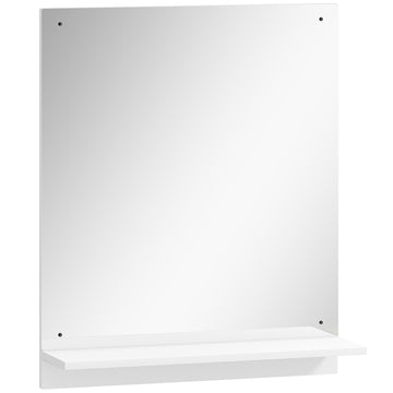 Badkamerspiegel met plank 50 x 60 cm | Kleur: Wit | Afmetingen: 50x14x60 cm