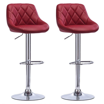 Set van 2 verstelbare draaibare barstoelen van kunstleer | Bordeaux