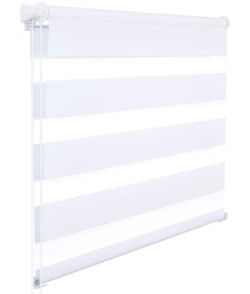 Duo rolgordijn Klemmfix zonder boren Wit 120x120 cm