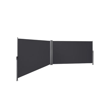 Dubbele zijluifel, uitschuifbaar, aluminium/polyester, antraciet, 6 m