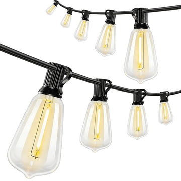 50 LED-lichtslinger 18 m, verbindbaar, IP44 | Kleur: Zwart | Afmetingen: 3,8x1800x9 cm