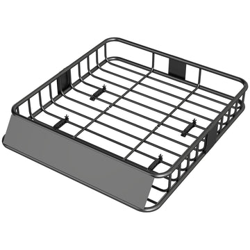 Dakbagagerek auto 200 lb met winddeflector | Kleur: Zilver+Zwart | Afmetingen: 99.5x110.5x18.5 cm