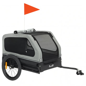 Hondenfietskar voor middelgrote honden tot 20 kg | Kleur: Grijs | Afmetingen: 69x138x70 cm