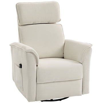 Elektrische relaxfauteuil met ligfunctie | Kleur: Cremewit | Afmetingen: 78x91x105 cm