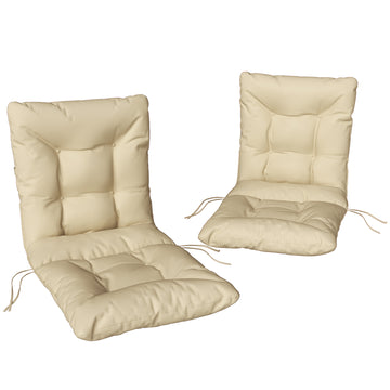 Outdoor zitkussen met rugleuning, 2 stuks | Kleur: Beige | Afmetingen: 50x120x8 cm