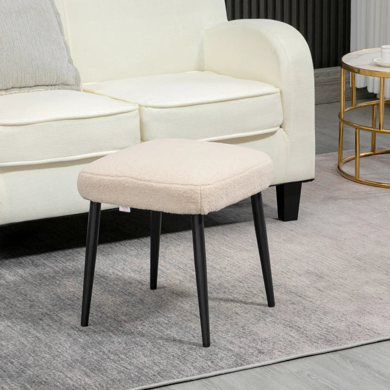 Voetenbankje en poef - Cashmere-look - Beige | Kleur: Beige | Afmetingen: 42x42x47 cm