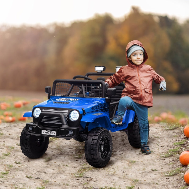 12V Elektro-Kinderauto mit Doppelmotoren | Farbe: Blau | Abmessungen: 67x109x68.5 cm
