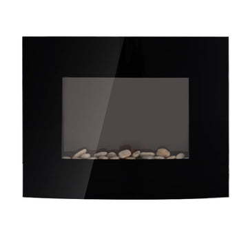 Elektrische haard - 7-kleuren LED-vlam, 1800 W | Kleur: Zwart | Afmetingen: 65x11.4x52 cm