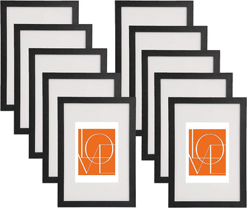10-delige set fotolijsten met passe-partout | Zwart | 30x45 cm