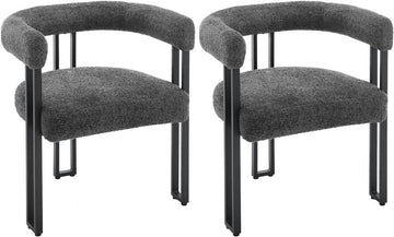 Eetkamerstoelen met armleuningen 2-delige set | Donkergrijs | 61,5x51,5x72 cm