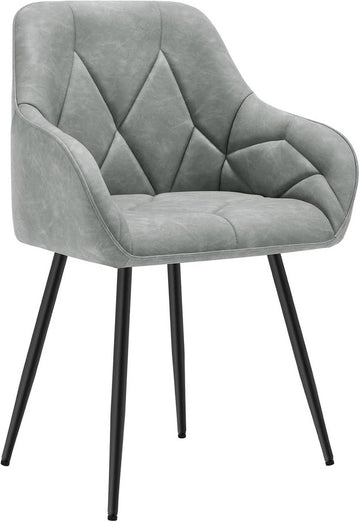 Ergonomische eetkamerstoel van vintage kunstleer | Grijs | 56x53x83.5 cm